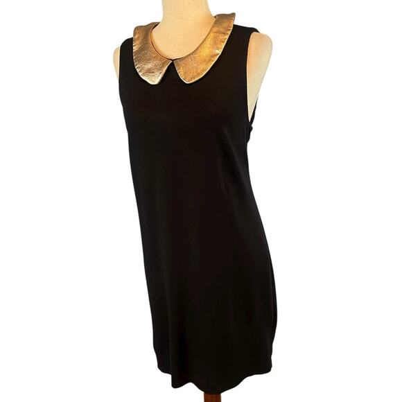 Hutch Anthro Maintained by Moxie Black Jersey Shift Dress Sleeveless Lined Large - Picture 3 of 5